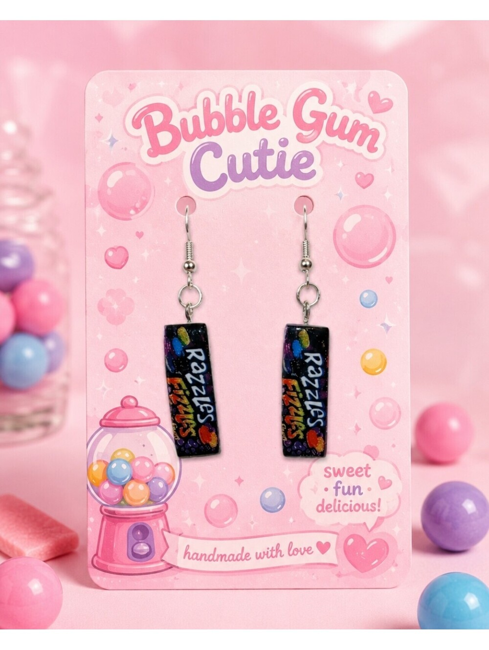 Fun Jewelry Razzles Nostalic Retro Candy Novelty Hypoallergenic Earrings
